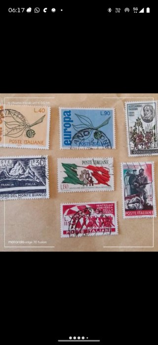 7 francobolli italiani usati del 1965