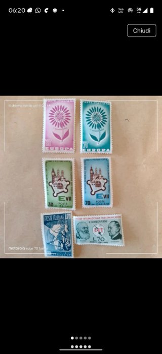 6 Francobolli Italiani Usati 1964-1965