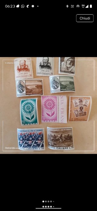 10 Francobolli Italiani del 1964
