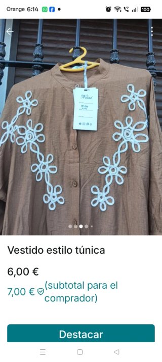 Vestido túnica Nissi bordado
