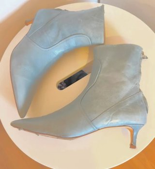 Botines de piel azul