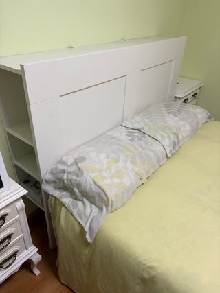 Cabecero con Estanterías Lateral Blanco