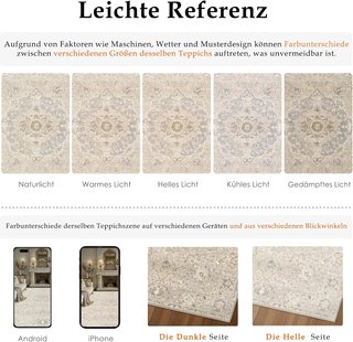 PURECOZY Alfombra 160x230cm Beige Pelo Corto Retro