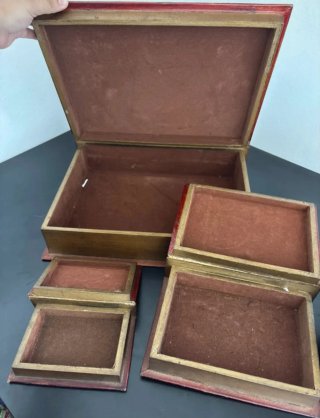 Set de 3 Cajas Decorativas Estilo Libro
