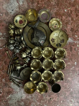 Lote de Antigüedades de Latón y Bronce