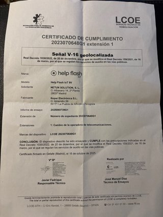 Baliza V16 homologada