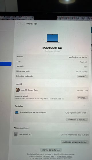 MacBook Air 2023 M2 15 pulgadas