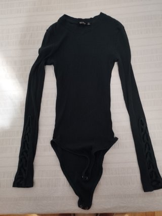 Body Manga Larga verde Bershka