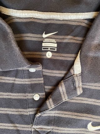 Polo Nike Rayas Gris y Negro Talla L