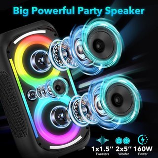 Altavoz Bluetooth 160W portátil luces LED NUEVO