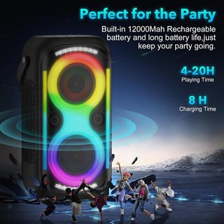 Altavoz Bluetooth 160W portátil luces LED NUEVO
