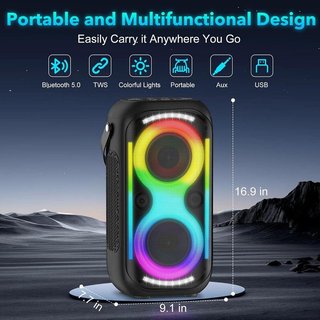 Altavoz Bluetooth 160W portátil luces LED NUEVO