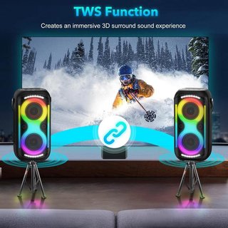 Altavoz Bluetooth 160W portátil luces LED NUEVO