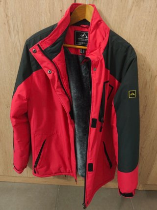 Abrigo Nieve Impermeable Negro/fucsia