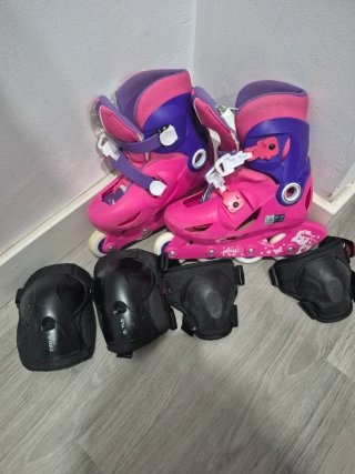 Patines en línea Oxelo talla 30-32 y protecciones
