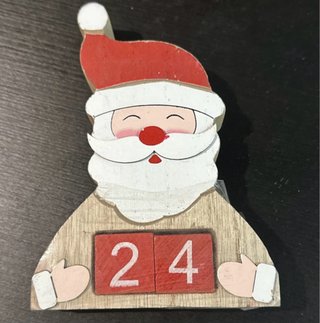 Calendario dell'Avvento Babbo Natale in legno