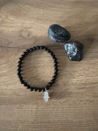 Pulsera Turmalina Negra Mano de Fátima