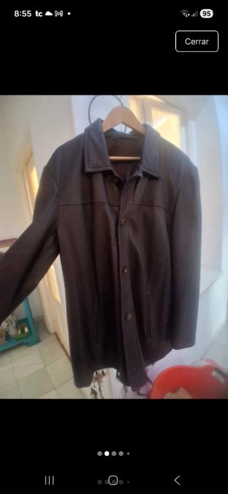 Chaqueta Tres Cuartos de Piel Marrón