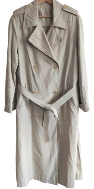 Gabardina trench color crema Larga Talla 44