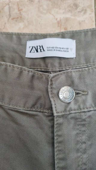 Pantalón Cargo Ancho Gris Zara Talla 42