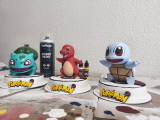 Pack 3 figuras Pokémon de resina pintadas a mano