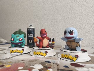 Pack 3 figuras Pokémon de resina pintadas a mano