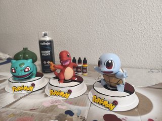 Pack 3 figuras Pokémon de resina pintadas a mano