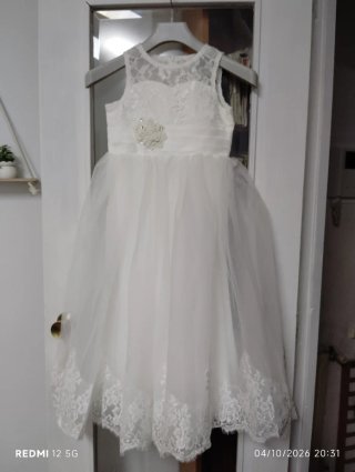 Vestido de fiesta/comunión blanco para niña.