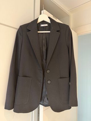 Mango Chaqueta Negra Mujer Americana