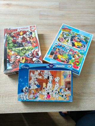 Lote de 3 Puzzles Infantiles 48-60 piezas.