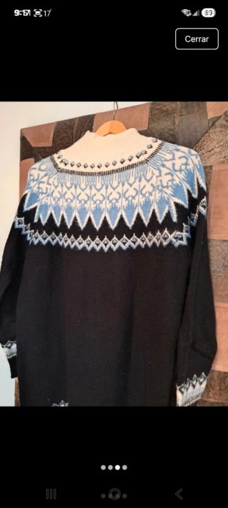 Jersey largo estampado azul talla única
