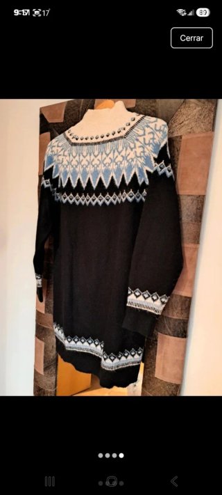 Jersey largo estampado azul talla única