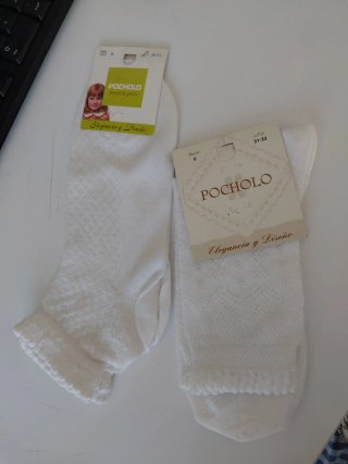 Calcetines Pocholo calados blancos talla 6