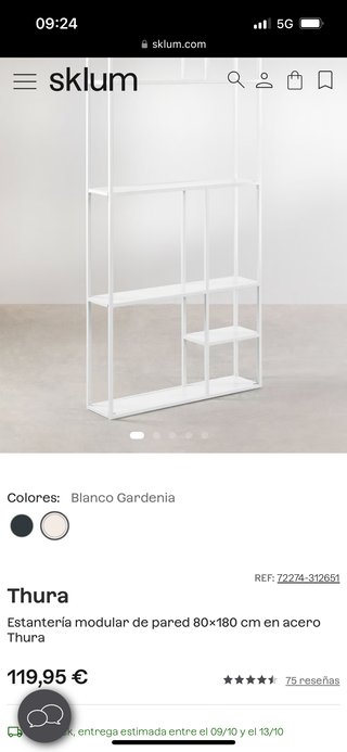 2 Estanterías blanca de metal de SKLUM