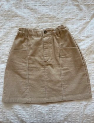 Falda pana beige Mango Talla XS