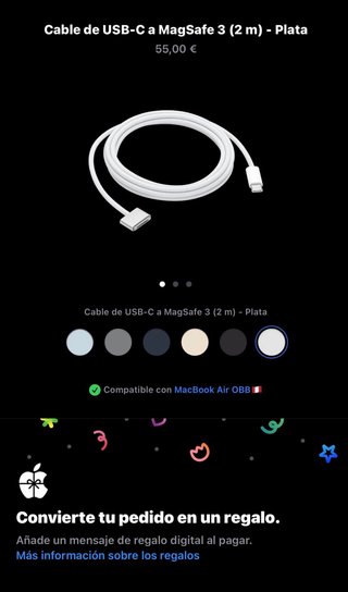 Cable MacBook MagSafe 3 Apple