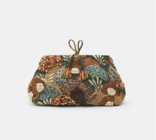 Clutch Zara Bordado con Abalorios bolso de mano