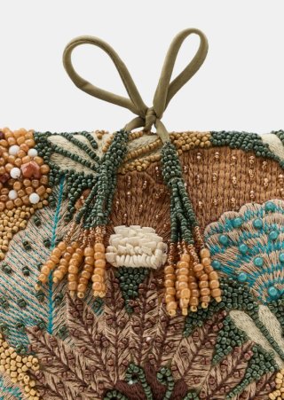 Clutch Zara Bordado con Abalorios bolso de mano