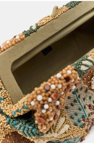 Clutch Zara Bordado con Abalorios bolso de mano