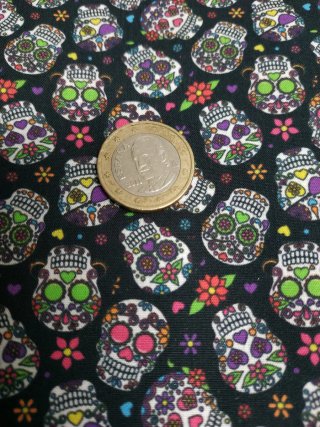 Retal de Tela con Estampado de Catrinas 2m