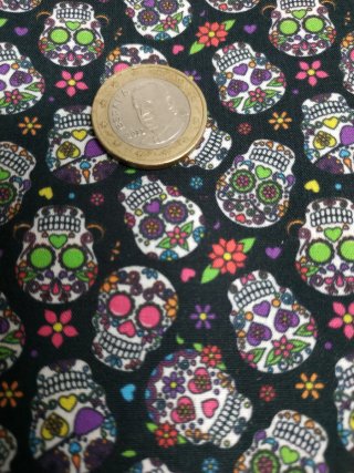 Retal de Tela con Estampado de Catrinas 2m