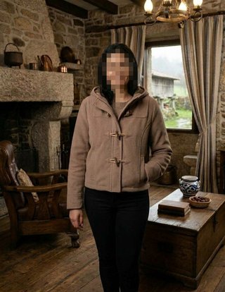 Parka de entretiempo color beige