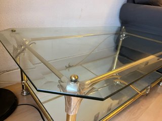 Mesa centro cristal con espejo
