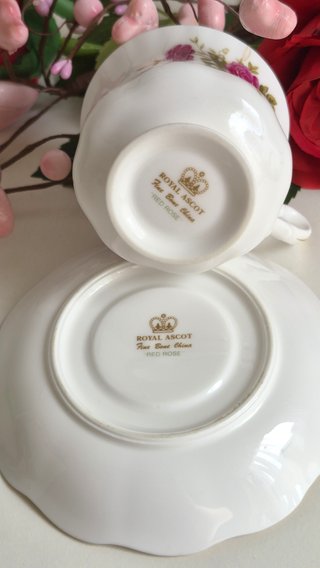 Taza y platillo de porcelana inglesa