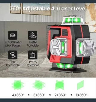 Nivel Láser 4D 16 Líneas Autonivelante Trípode