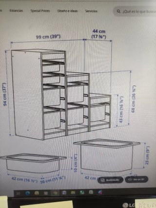 Estantería Escalera Blanca con Cubetas