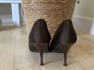 Zapatos de Satén Marrones Talla 36