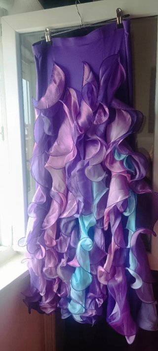 Falda Danza Vientre Violeta Volantes