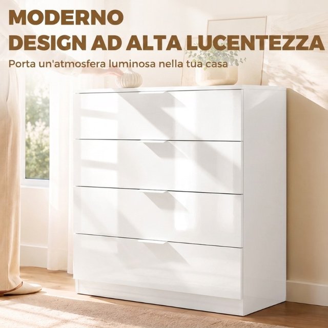 Cómoda 4 Cajones Moderna con Guías