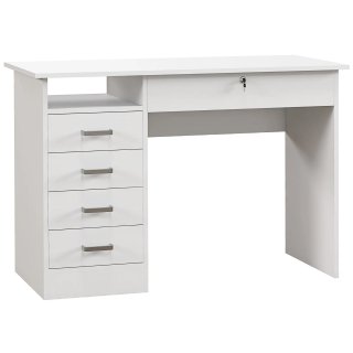 Scrivania Moderna Bianca 5 Cassetti 110x50x76cm